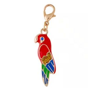 Rainbow Glitter Gold Parrot Charm